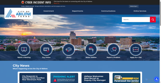 Security scan screenshot of https://abilenetx.gov/