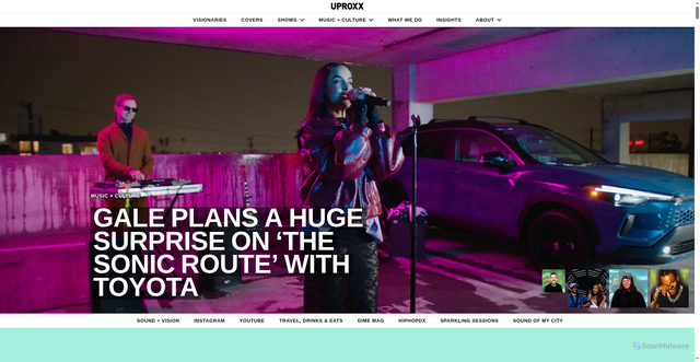 Security scan screenshot of https://uproxx.com