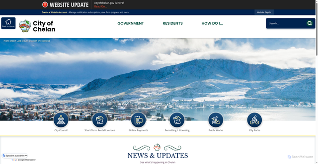 Security scan screenshot of https://cityofchelan.gov/