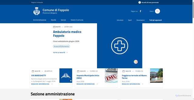 Security scan screenshot of https://www.comune.foppolo.bg.it