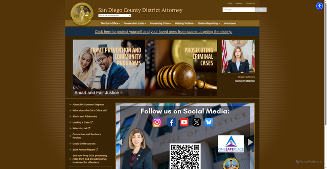 Security scan screenshot of https://www.sdcda.org/