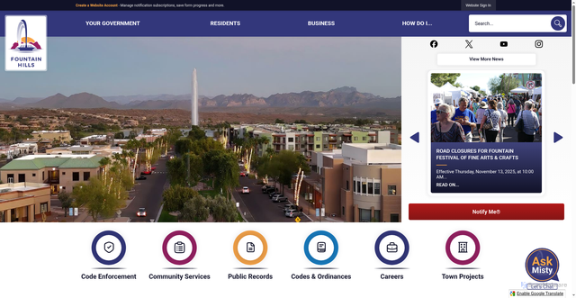 Security scan screenshot of https://fountainhillsaz.gov/