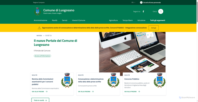 Security scan screenshot of https://www.comune.luogosano.av.it/