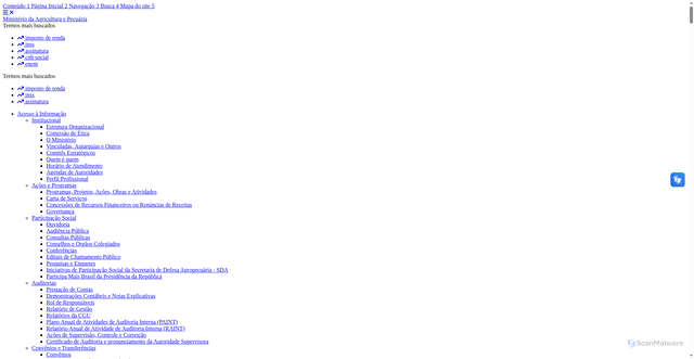 Security scan screenshot of https://www.agricultura.gov.br/