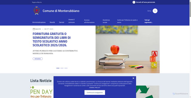 Security scan screenshot of https://comune.monterubbiano.fm.it/