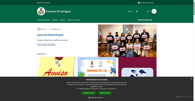 Security scan screenshot of https://www.comune.lomagna.lc.it/it