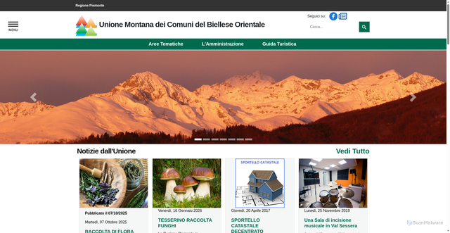 Security scan screenshot of https://www.unionebielleseorientale.it/