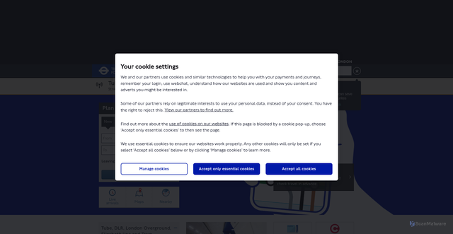 Security scan screenshot of http://www.tfl.gov.uk/gettingaround/3222.aspx