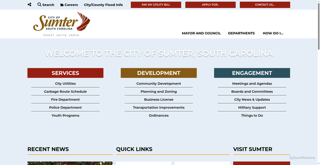 Security scan screenshot of https://www.sumtersc.gov/