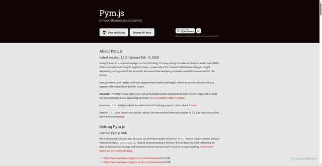 Security scan screenshot of https://pym.nprapps.org