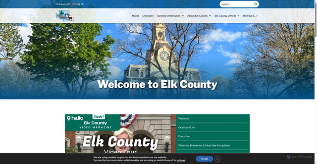 Security scan screenshot of https://countyofelkpa.gov/