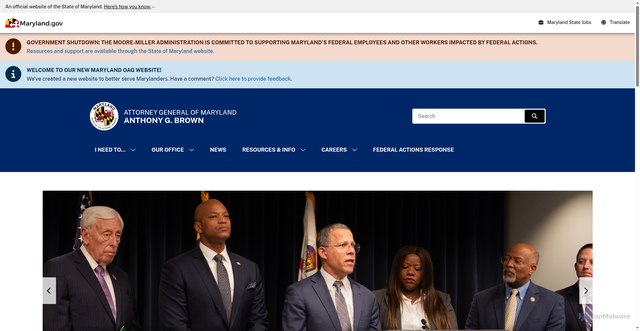 Security scan screenshot of https://oag.maryland.gov/Pages/oag.aspx