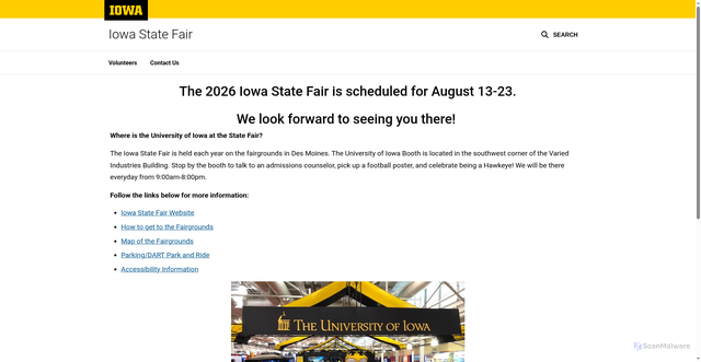 Security scan screenshot of https://statefair.sites.uiowa.edu/