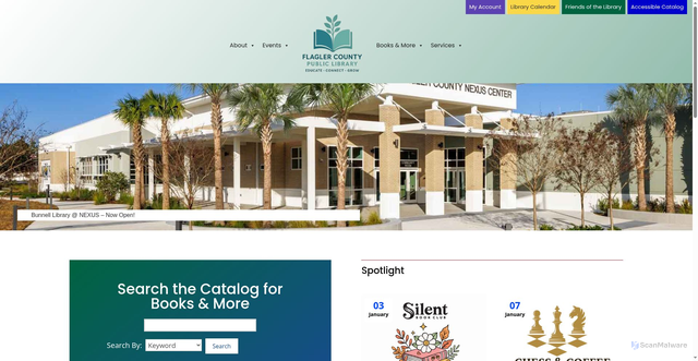 Security scan screenshot of https://flaglerlibrary.org/