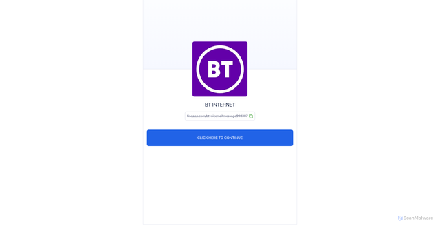 Security scan screenshot of https://linqapp.com/btvoicemailmessage998387?r=link