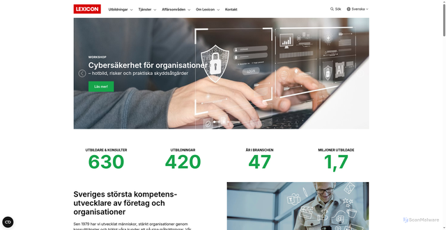 Security scan screenshot of https://lexicongruppen.se