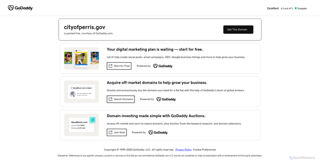 Security scan screenshot of https://cityofperris.gov/
