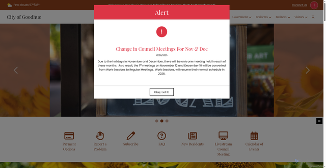 Security scan screenshot of https://cityofgoodhue.gov/