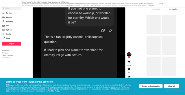 Security scan screenshot of https://vt.tiktok.com/ZS9c687pa/