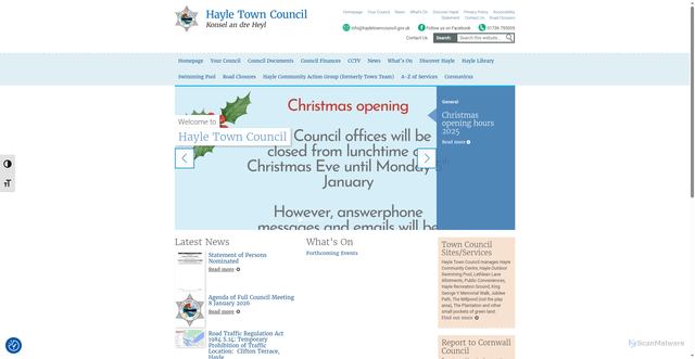 Security scan screenshot of https://www.hayletowncouncil.gov.uk/