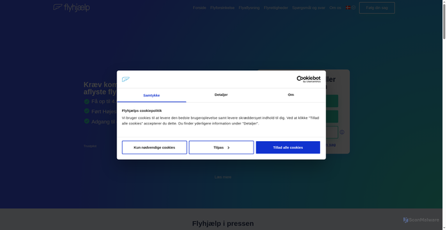 Security scan screenshot of https://dot.flyhjaelp.dk/