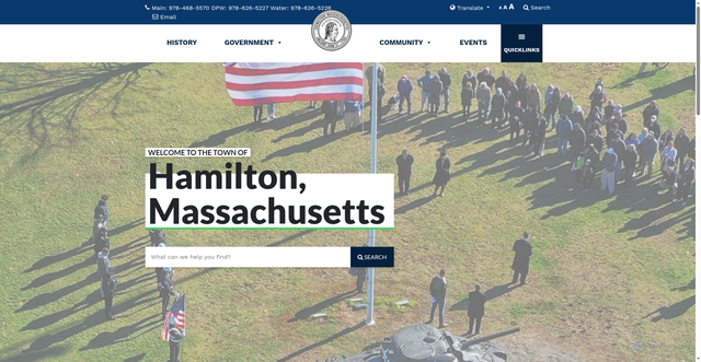 Security scan screenshot of https://hamiltonma.gov/