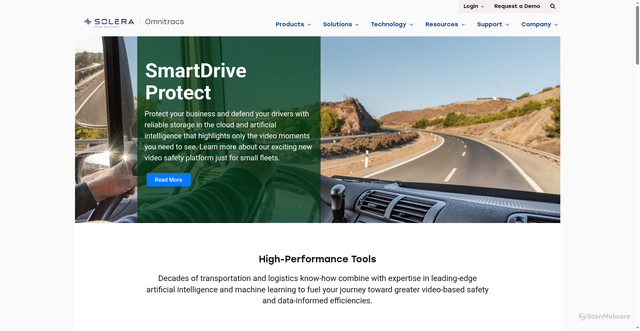 Security scan screenshot of https://omnitracs.com