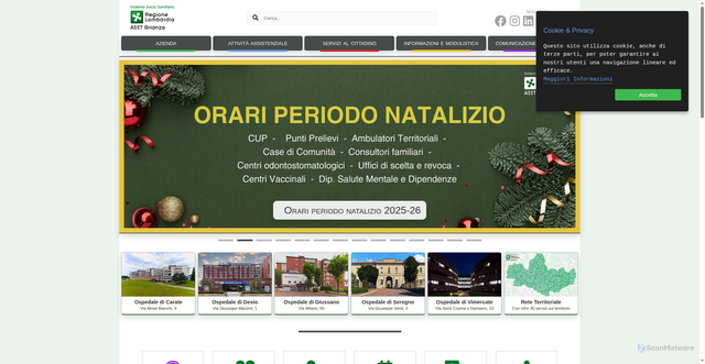 Security scan screenshot of https://www.asst-brianza.it/