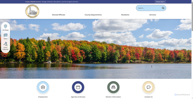 Security scan screenshot of https://clearfieldcountypa.gov/