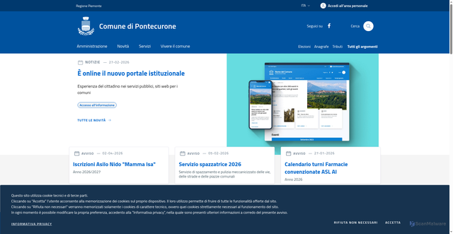Security scan screenshot of https://www.comune.pontecurone.al.it/