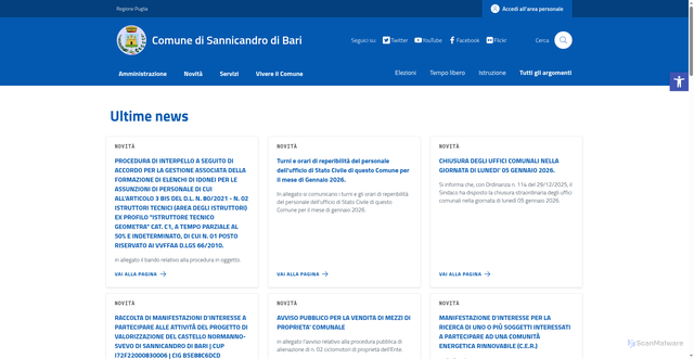 Security scan screenshot of https://comune.sannicandro.bari.it/