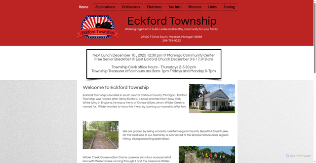 Security scan screenshot of https://www.eckfordtownshipmi.gov/