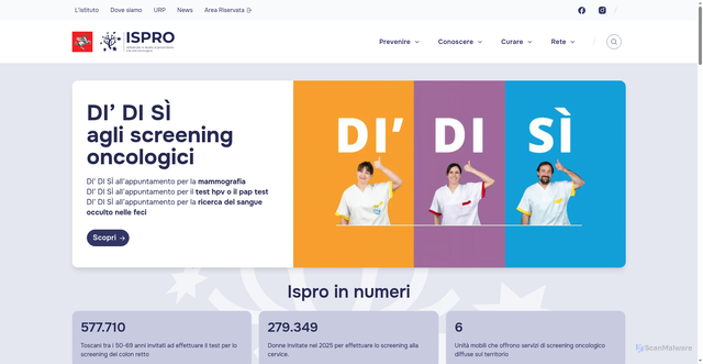 Security scan screenshot of https://www.ispro.toscana.it/