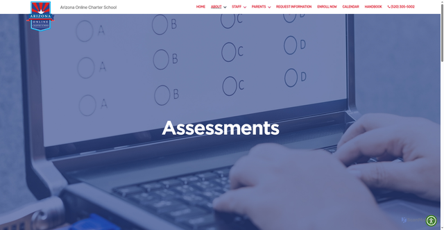 Security scan screenshot of https://arizonaonlinecharterschool.org/assessment/