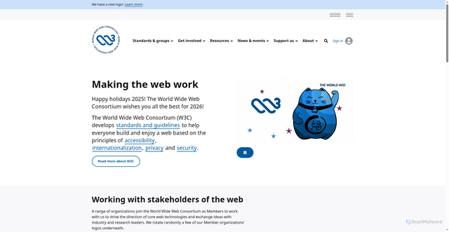 Security scan screenshot of https://w3.org