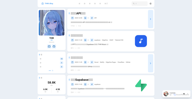 Security scan screenshot of https://thw-s-blog-em1yytej84.edgeone.app/