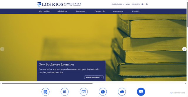 Security scan screenshot of https://losrios.edu