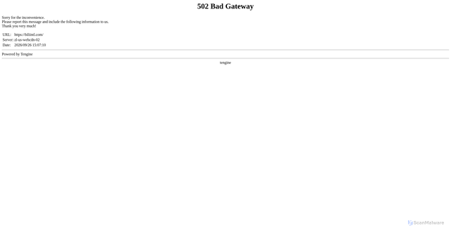 Security scan screenshot of https://biliintl.com