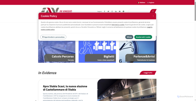 Security scan screenshot of https://www.eavsrl.it/