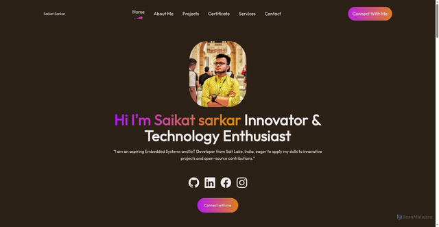 Security scan screenshot of http://saikat-sarkar.pages.dev/