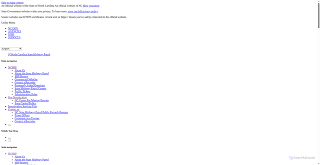 Security scan screenshot of https://ncshp.gov/