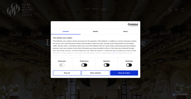 Security scan screenshot of https://www.palaumusica.cat/en