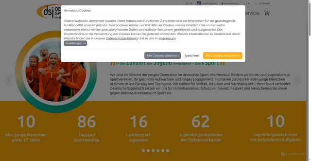 Security scan screenshot of https://www.dsj.de/
