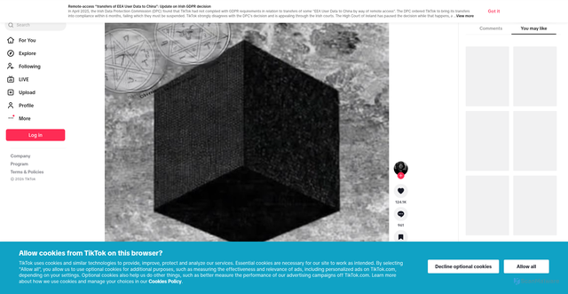 Security scan screenshot of https://vt.tiktok.com/ZS9c687pa/