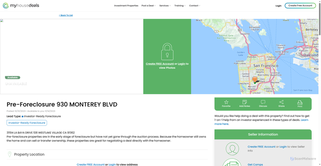 Security scan screenshot of https://www.myhousedeals.com/investment-property/san-francisco-ca/pre-foreclosure-930-monterey-blvd-3225301