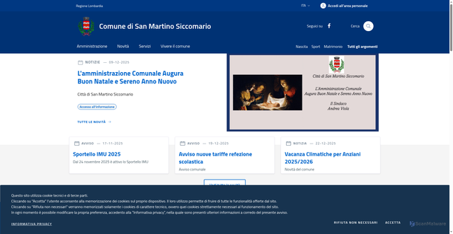 Security scan screenshot of https://www.comune.sanmartino.pv.it/