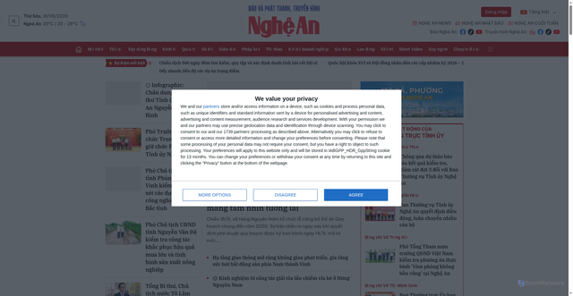 Security scan screenshot of https://baonghean.vn