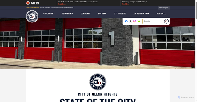 Security scan screenshot of https://glennheightstx.gov/