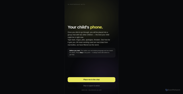 Security scan screenshot of https://yourchildsphone.se