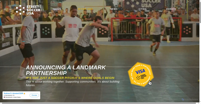 Security scan screenshot of https://www.streetsoccerusa.org/